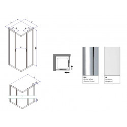 Samo Paroi douche d’angle coulissante 77-81cm America quattro Kobleo