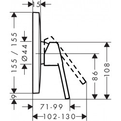 Hansgrohe Set de finition pour mitigeur douche encastré Logis Loop finition chro Kobleo