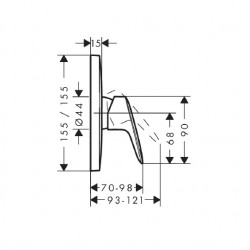 Hansgrohe Set de finition Mitigeur douche mural encastré chromé Logis Kobleo