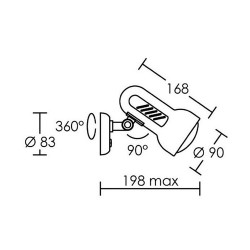 Aric Spot avec interrupteur Remora blanc 100W Kobleo