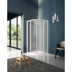 Samo Paroi douche 1/4 rond ouverture centrale coulissante 86-90cm profilé b Kobleo
