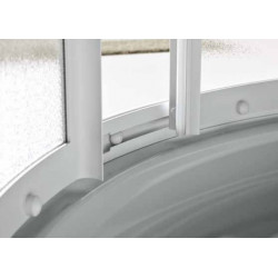 Samo Paroi douche 1/4 rond ouverture centrale coulissante 86-90cm profilé b Kobleo