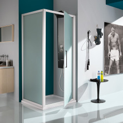 Samo Porte douche pivotante 86 92cm Profilés chromé brillantVerre transpare Kobleo