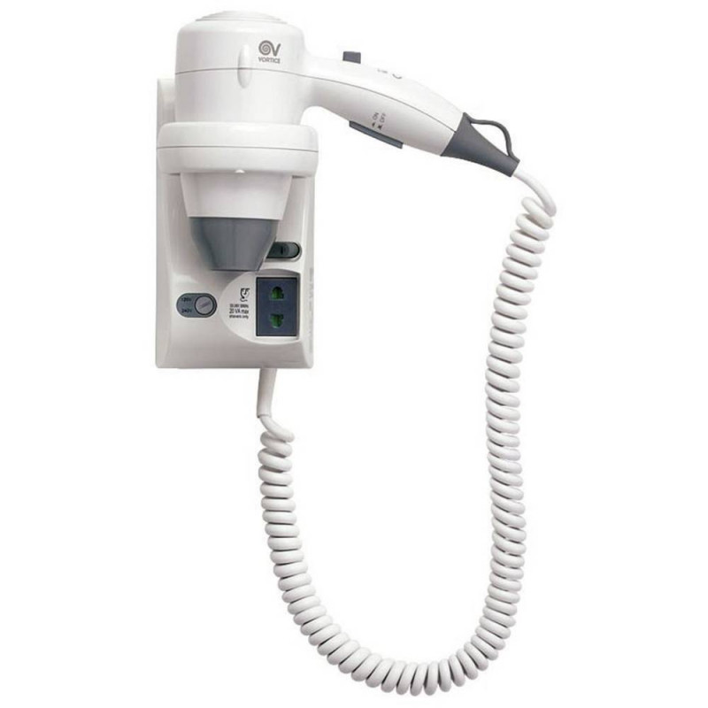 Vortice Sèche-cheveux mural 1200 W 94 m3/h type pistolet avec prise rasoir Föh Kobleo