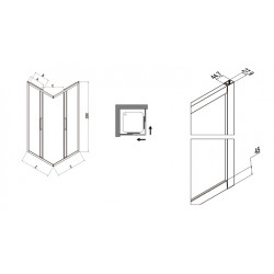 Samo Paroi douche d'angle ouverture coulissante67-70cm Europa Kobleo