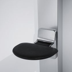 Novellini Siège escamotable rond en eva murale noir Kobleo