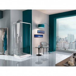 Samo Paroi douche d'angle ouverture coulissante 87-90cm Europa Kobleo