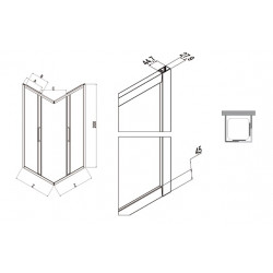 Samo Paroi douche d'angle ouverture coulissante 87-90cm Europa Kobleo