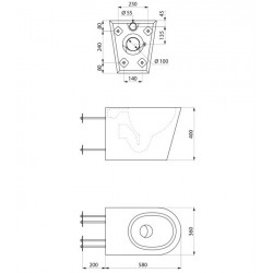 Delabie WC à poser S21 P TC alimentation horizontale Inox poli satiné économie Kobleo