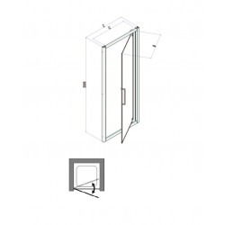 Samo Porte douche pivotante 86 92cm Profilés chromé brillantVerre transpare Kobleo