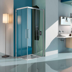 Samo Paroi douche d'angle ouverture coulissant 67-69cm Version gauche Europ Kobleo