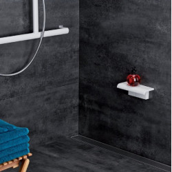 Pellet Tablette de douche Arsis blanc ABS 230x97mm Kobleo