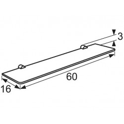 Inda Tablette de lavabo en cristal trempé finition chromé Inda Kobleo