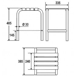 Pellet Tabouret de douche blanc Charge max 140 Kg Kobleo
