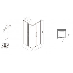 Samo Paroi douche d'angle ouverture coulissante 77-79cm droite Europa SP Kobleo