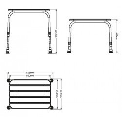 Akw Tabouret douche à lattes bois amovible charge max 253 Kg (accessibilit Kobleo