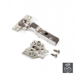 Emuca Lot 20 charnières montage applique 20 embases Eurovis vis montage Kobleo