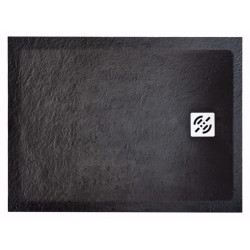 Samo Receveur de douche rectangle anti-glisse 140 x 90 cm Noir STONE Kobleo