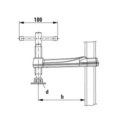 Bessey Élément serrage tables soudage TW16 200/100 mm poignée à garrot TW16 Bessey Kobleo