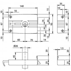 Iseo Serrure horizontale de sûreté à tirage City 5G Axe 70 mm droite Kobleo Iseo Serrure horizontale de sûreté à tirage City 5G Axe 70 mm droite Kobleo