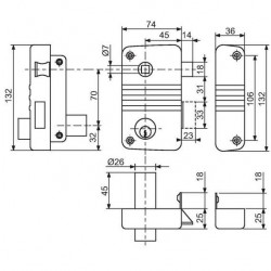 Iseo Serrure en applique verticale de sûreté à fouillot City 5G Axe 45 mm d Kobleo Iseo Serrure en applique verticale de sûreté à fouillot City 5G Axe 45 mm d Kobleo