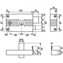 Iseo Serrure horizontale de sûreté à fouillot City 5G Axe 60 mm droite Kobleo Iseo Serrure horizontale de sûreté à fouillot City 5G Axe 60 mm droite Kobleo