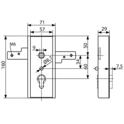 WSS Serrure pour porte basculante WSS Horizontale 160x60x17 mm Kobleo WSS Serrure pour porte basculante WSS Horizontale 160x60x17 mm Kobleo