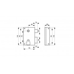 Thirard Serrure en applique à fouillot 70 x 110 mm droite 309133 Thirard Kobleo