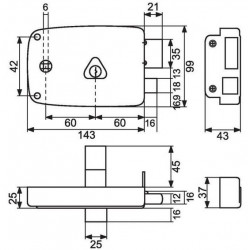 Thirard Serrure horizontale à double cylindre à fouillot Axe 55mm Gauche Kobleo Thirard Serrure horizontale à double cylindre à fouillot Axe 55mm Gauche Kobleo