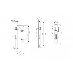 Thirard Serrure à encastrer norme NF à condamnation réversible V/BC noir 50501 Thirard Kobleo