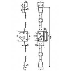 Thirard Serrure en applique marron à fouillot verticale CP Axe 45 mm droite Kobleo