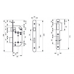 Thirard Serrure à encastrer MONOMAX NF axe 40 à condamnation V/BR têtière noir Kobleo