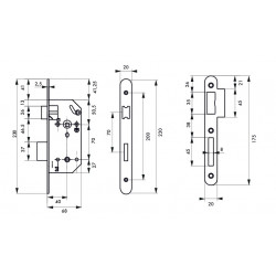 Thirard Serrure à encastrer MONOMAX NF axe 40 à condamnation V/BR têtière inox Kobleo