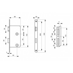 Thirard Serrure à encastrer à condamnation axe 55 mm gauche 55011 Thirard Kobleo