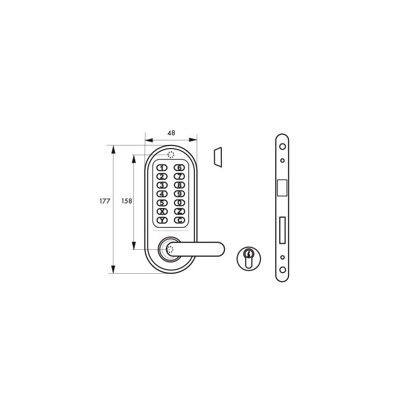 Thirard Serrure combinaison chromée mat béquille double serrure encastrer (non Kobleo Thirard Serrure combinaison chromée mat béquille double serrure encastrer (non Kobleo