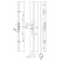 Thirard Serrure applique 3 points TRIBANDO A2P ATLANTIC M réversible H 2040mm  Kobleo