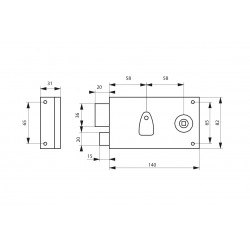 Thirard Serrure en applique 4 gorges à fouillot 140 x 82 mm gauche 900123 Thirard Kobleo