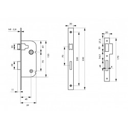 Thirard Serrure à encastrer axe 40 mm NF V/BR 901501 Thirard Kobleo