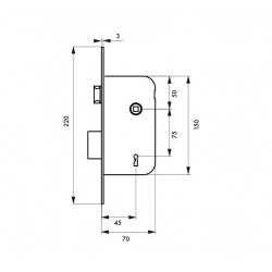 Thirard Serrure à encastrer pêne dormant 1/2 tour 2 clés zingué 94342 Thirard Kobleo