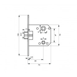 Thirard Serrure à encastrer à condamnation axe 50 mm zingué 94367 Thirard Kobleo