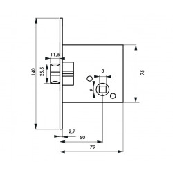 Thirard Serrure à encastrer à fouillot axe 50 mm zingué 94598 Thirard Kobleo