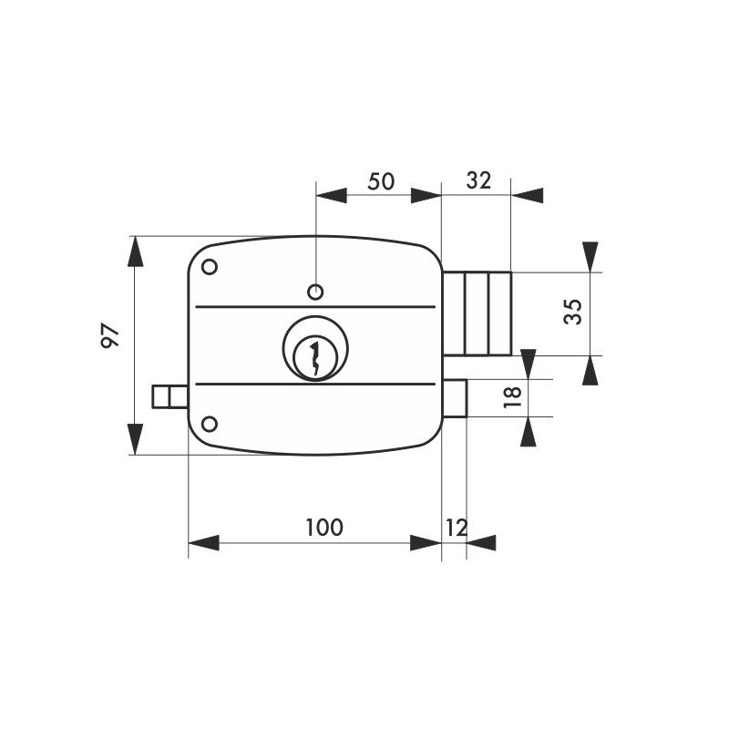 Thirard Serrure en applique à DC à tirage 100 x 97 mm droite 94695 Thirard Kobleo Thirard Serrure en applique à DC à tirage 100 x 97 mm droite 94695 Thirard Kobleo