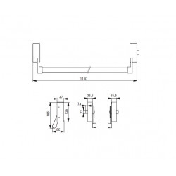 Thirard Serrure anti-panique 1 point latéral réversible laqué blanc porte maxi Kobleo