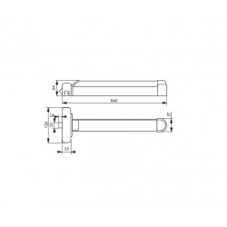 Thirard Serrure anti-panique S-PUSH 1 point réversible laqué gris Kobleo