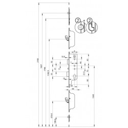Thirard Serrure encastrer 5 points FERCOMATIC R4 axe 40mm têtière 16mm Kobleo