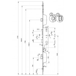 Thirard Serrure encastrer 5 points FERCOMATIC R4 axe 40mm têtière 16mm Kobleo