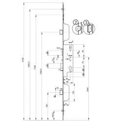 Thirard Serrure encastrer 5 points FERCOMATIC R4 axe 50mm têtière 16mm Kobleo