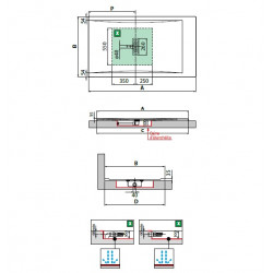 Novellini Receveur de douche en acrylique 100 x 80 x H.3,5 cm blanc CUSTOM Kobleo