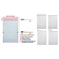 Novellini Receveur de douche en acrylique 120 x 70 x H.3,5 cm blanc mat CUSTOM Kobleo