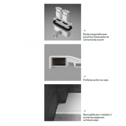 Novellini Receveur de douche en acrylique 180 x 90 x H.3,5 cm blanc mat CUSTOM Kobleo